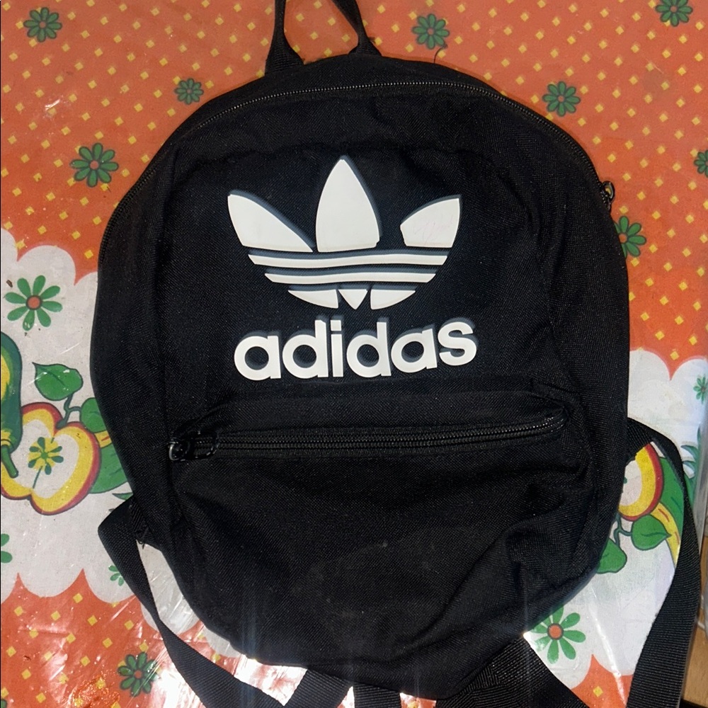 Adidas Black and White Logo Backpack - Picture 1 of 3